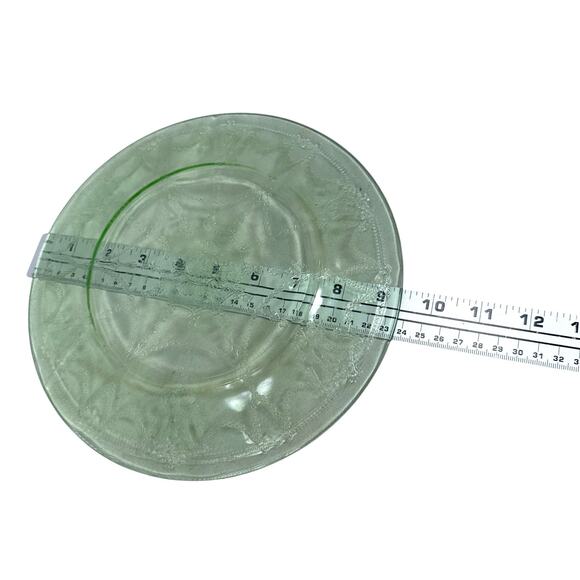 Vintage Anchor Hocking Uranium Glass Cameo Ballerina Dinner Plates UV Lot of 2 - Picture 6 of 6